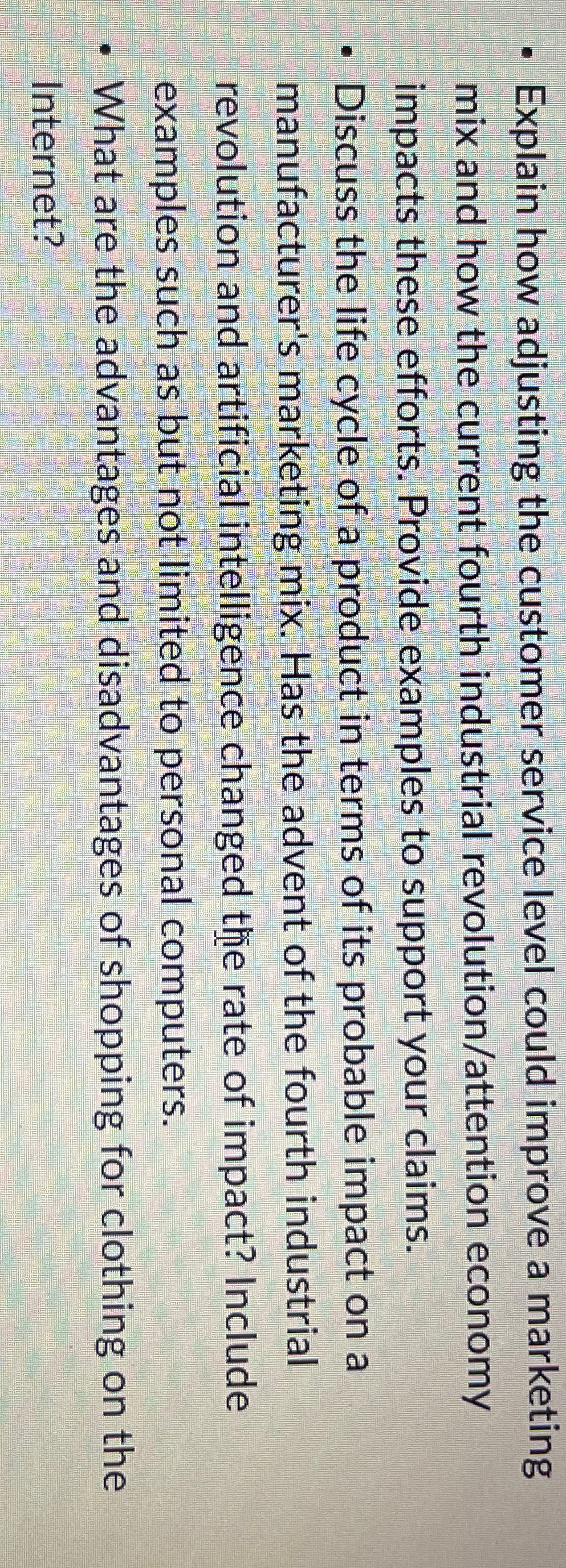 Explain how adjusting the customer service level could improve a marketing