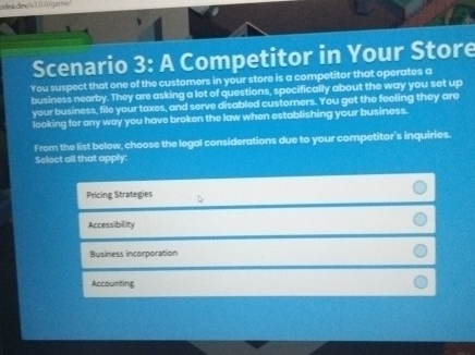  Scenario 3: A Competitor in Your Store You suspect that one