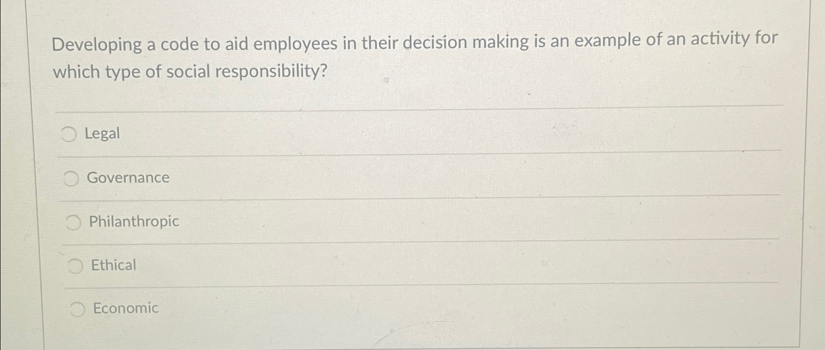  Developing a code to aid employees in their decision making is