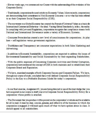  - Eleven weeks ago, we commenced our Course with the understanding