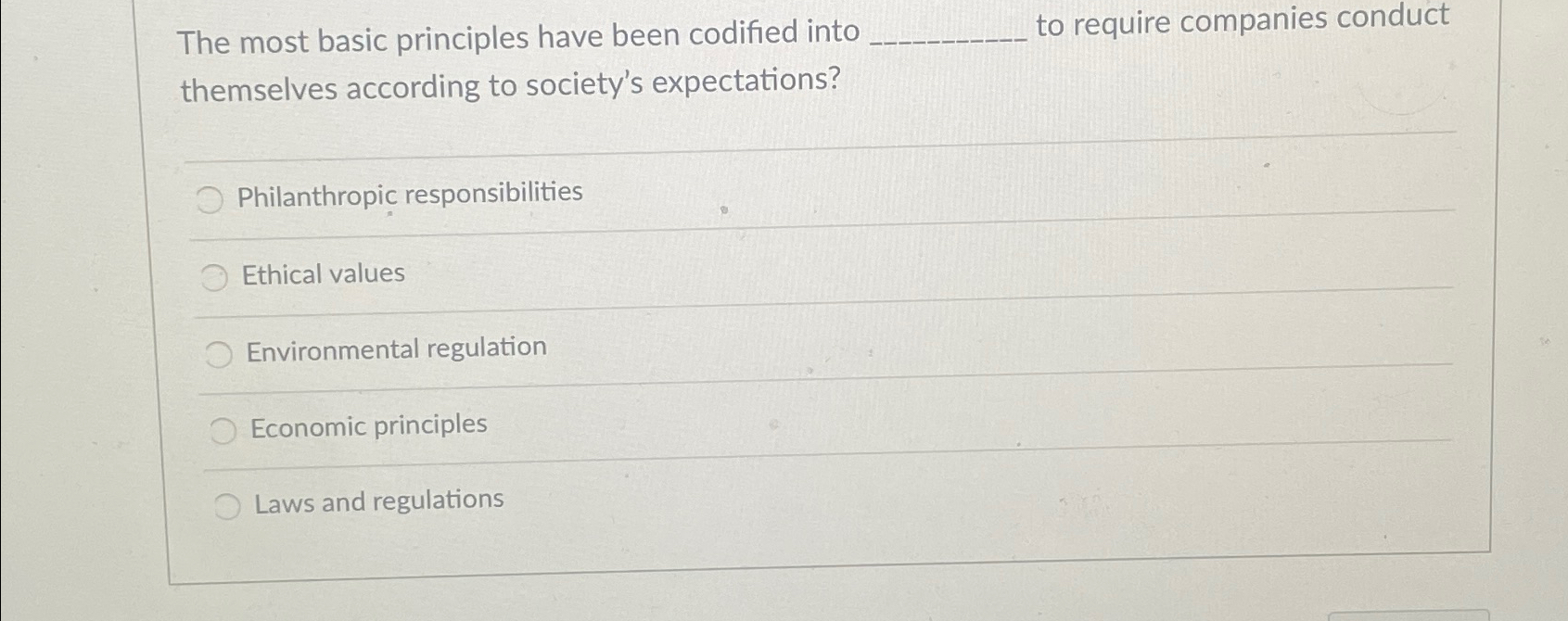 The most basic principles have been codified into to require companies