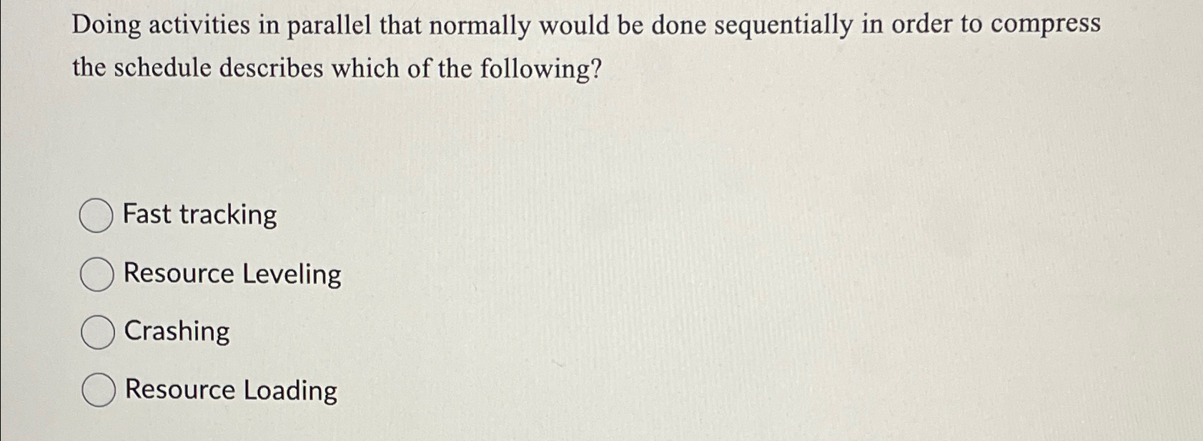  Doing activities in parallel that normally would be done sequentially in