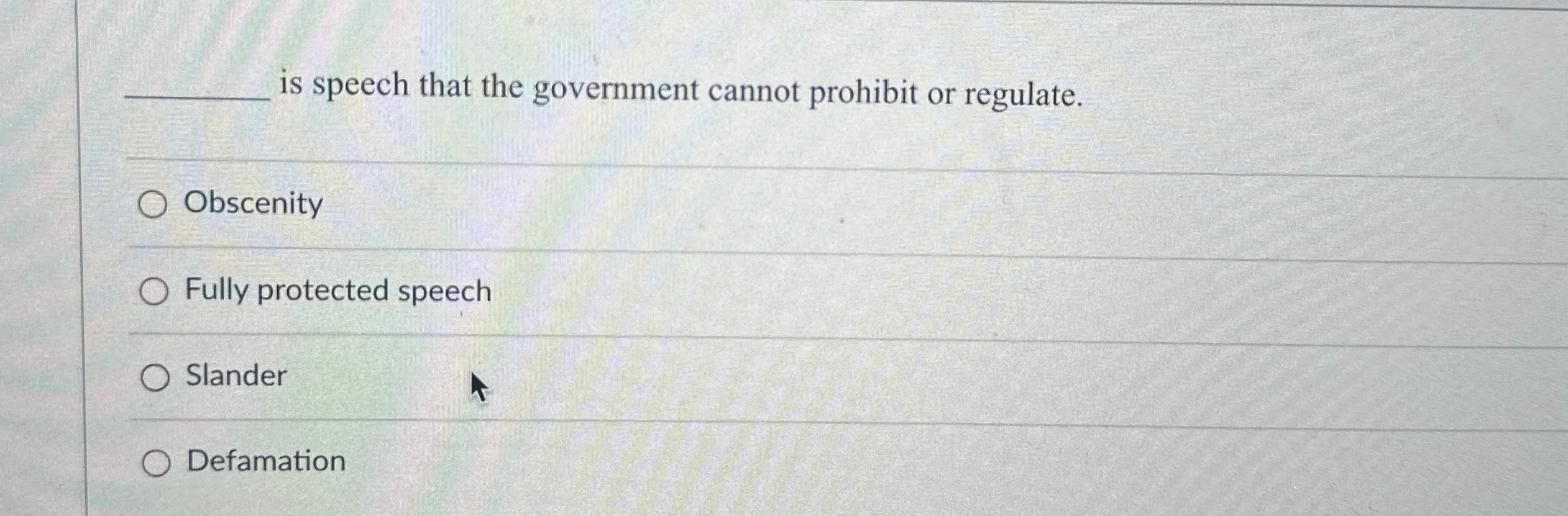  is speech that the government cannot prohibit or regulate. Obscenity Fully