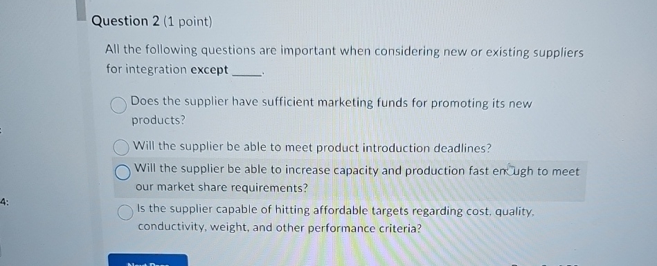  Question 2(1 point) All the following questions are important when considering