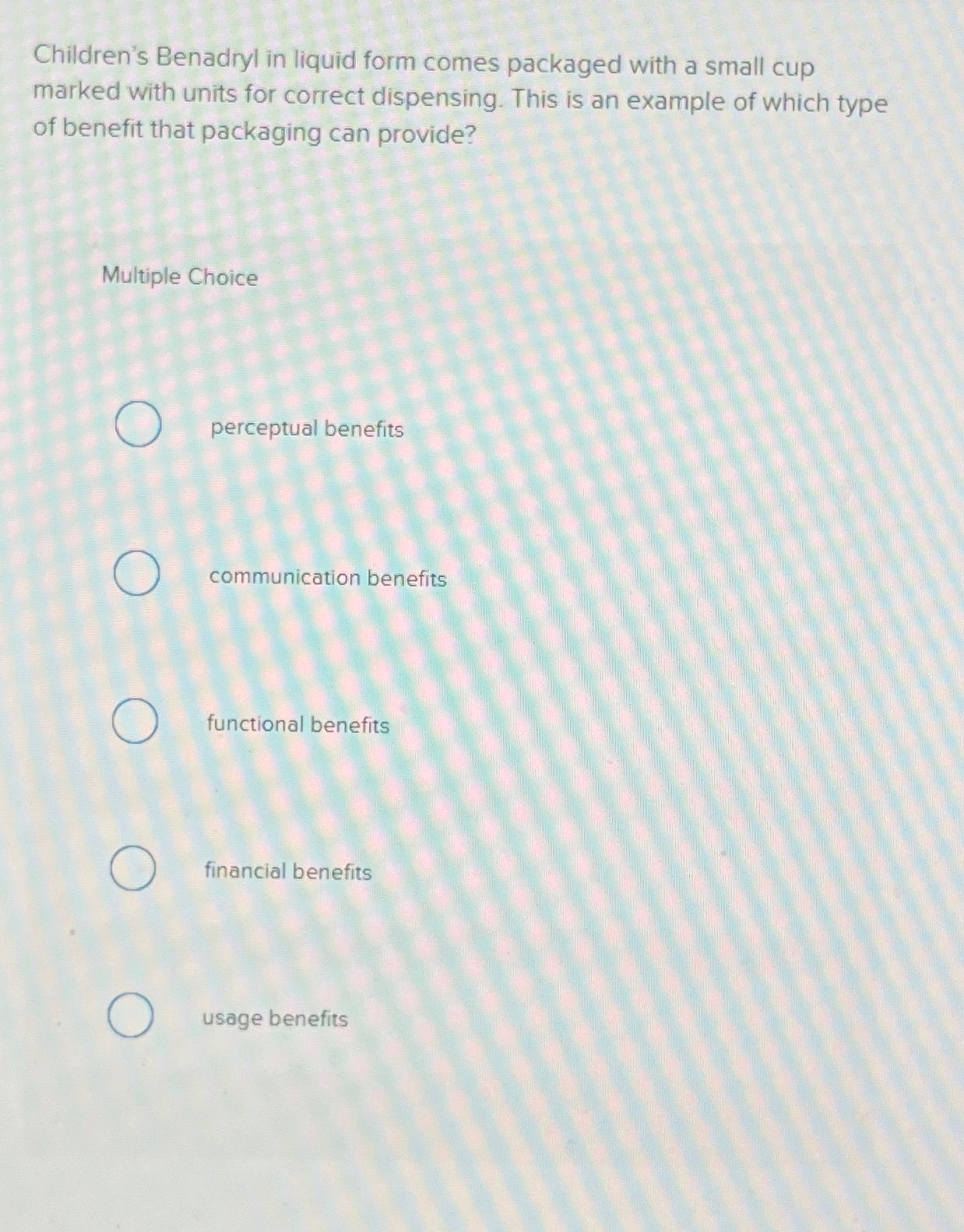  Children's Benadryl in liquid form comes packaged with a small cup