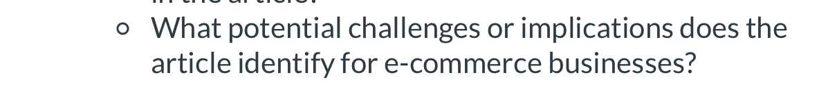  What potential challenges or implications does the article identify for e-commerce