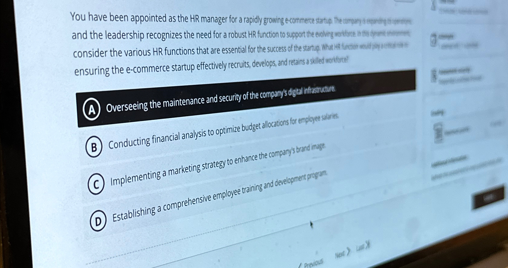  ensuring the e-commerce startup effectively recruits, develops, and retains a silled