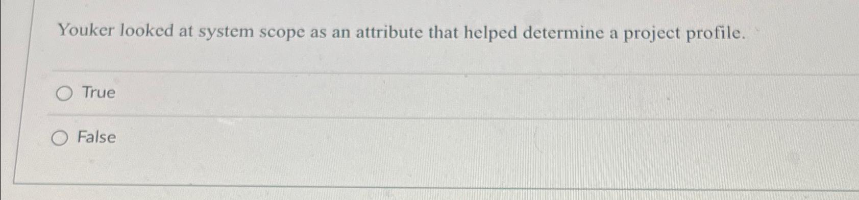  Youker looked at system scope as an attribute that helped determine