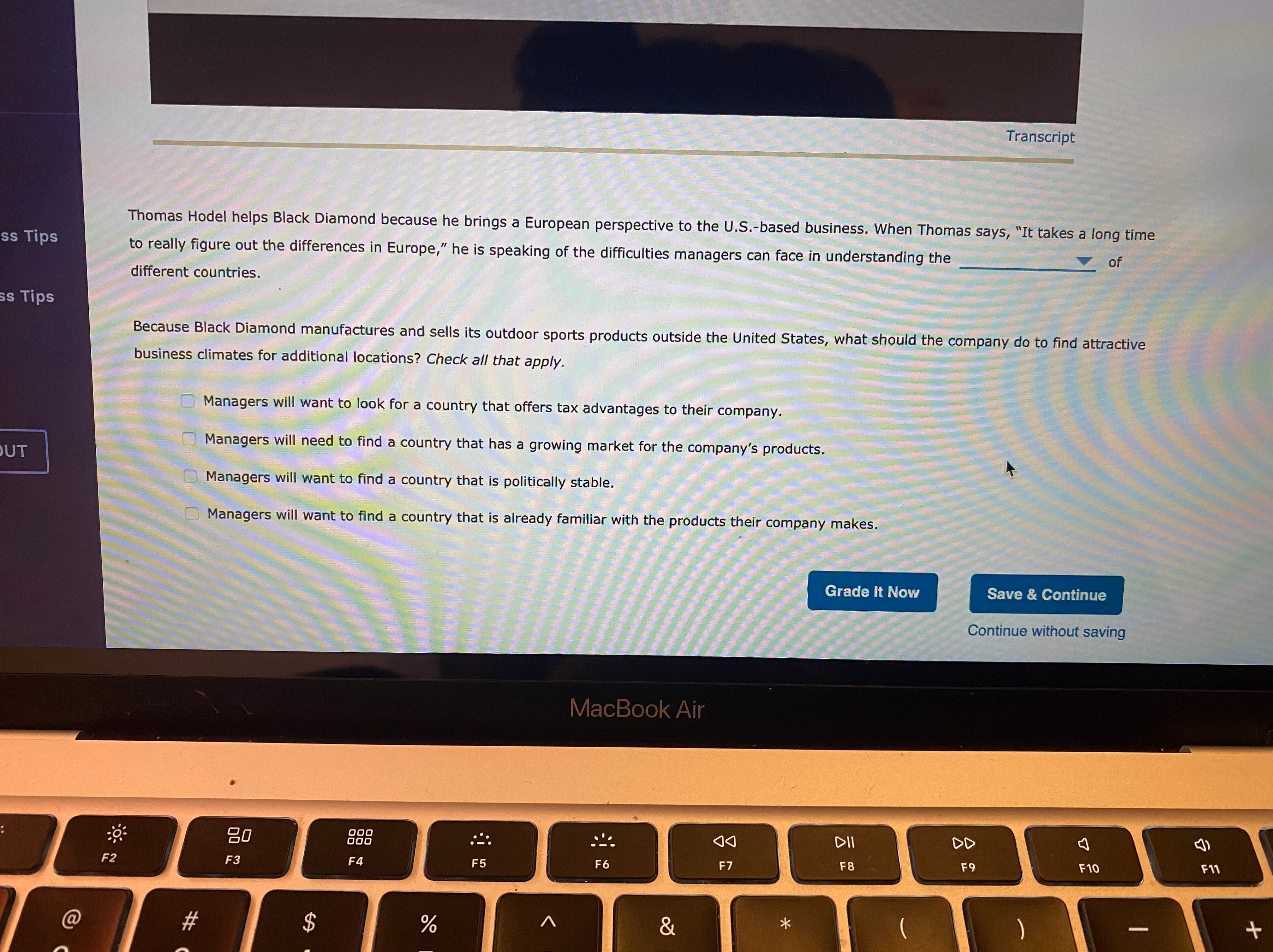  Transcript Thomas Hodel helps Black Diamond because he brings a European