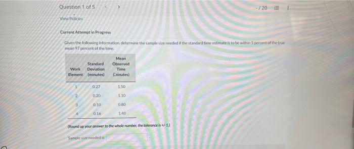  Current Attempt in Progress Given the following intormation. determine the sainple
