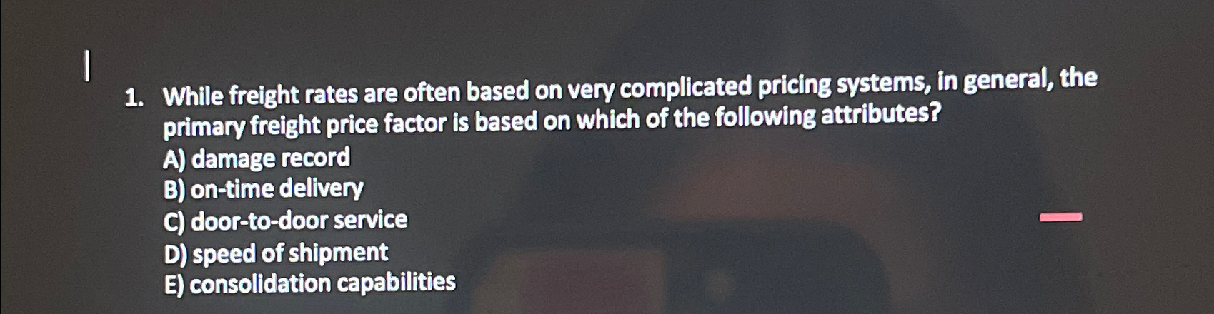  While freight rates are often based on very complicated pricing systems,