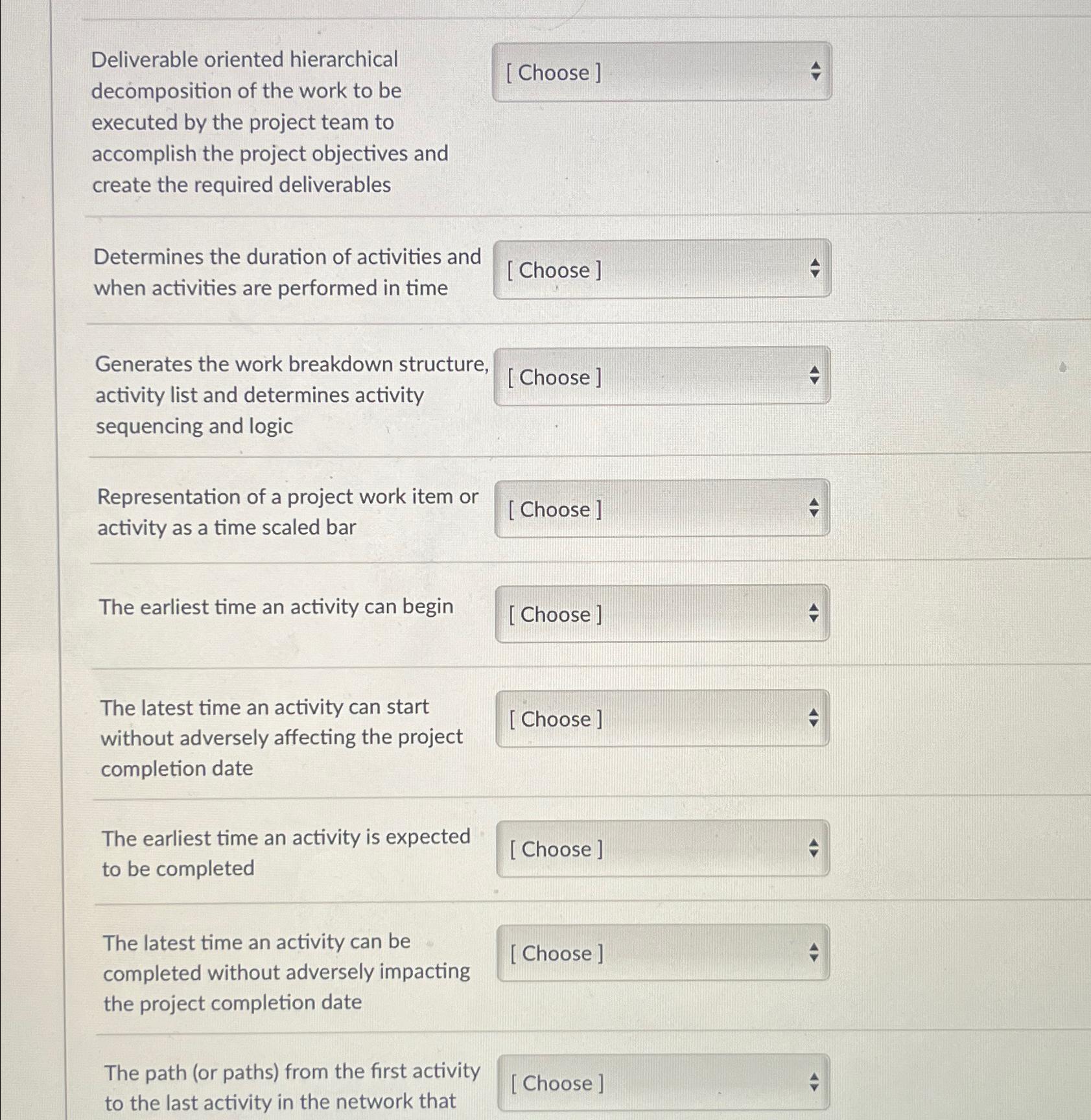  Deliverable oriented hierarchical decomposition of the work to be executed by