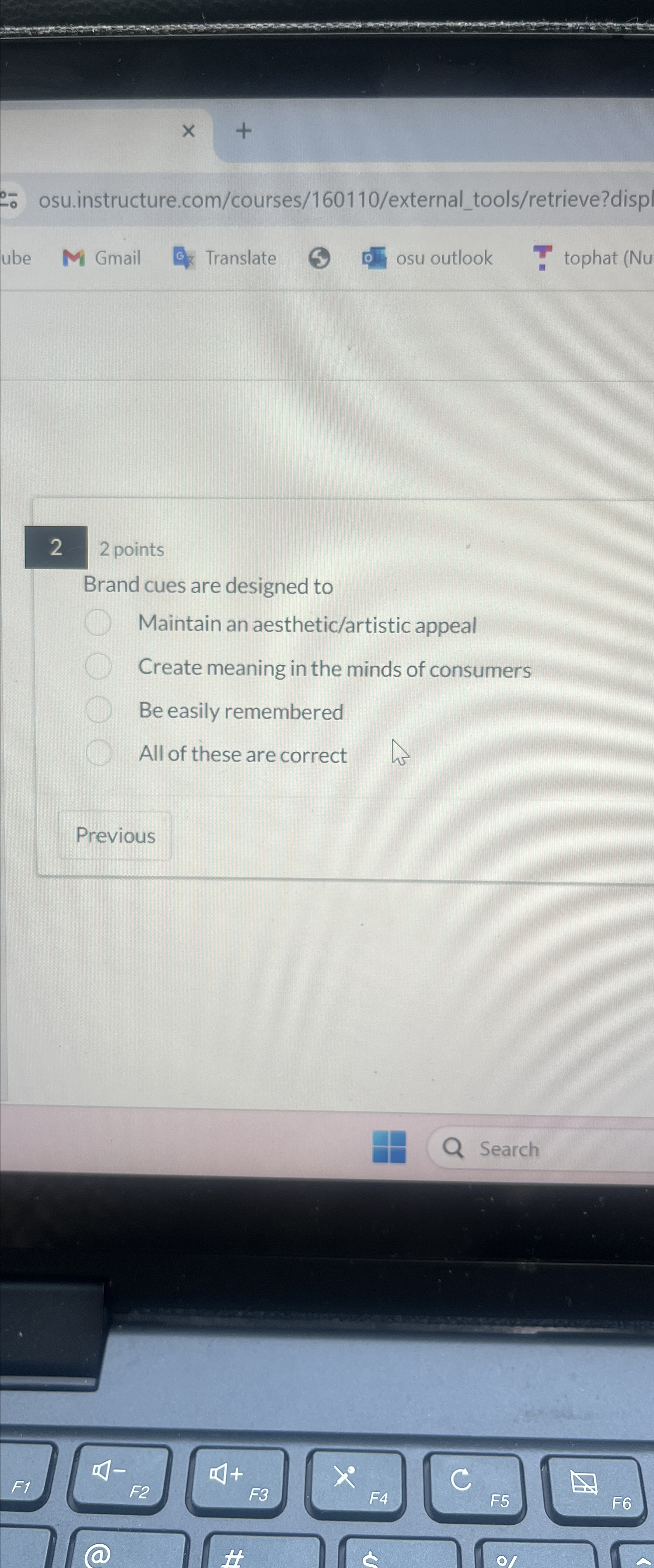  2 2 points Brand cues are designed to Maintain an aesthetic/artistic