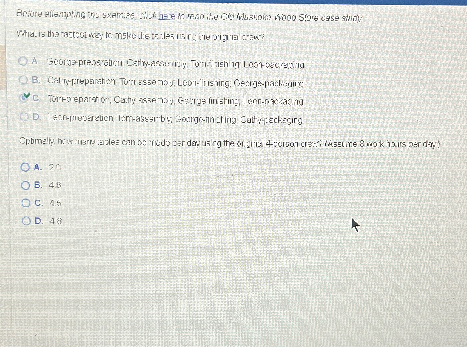  Before aftempting the exercise, click here to read the Oid Muskoka