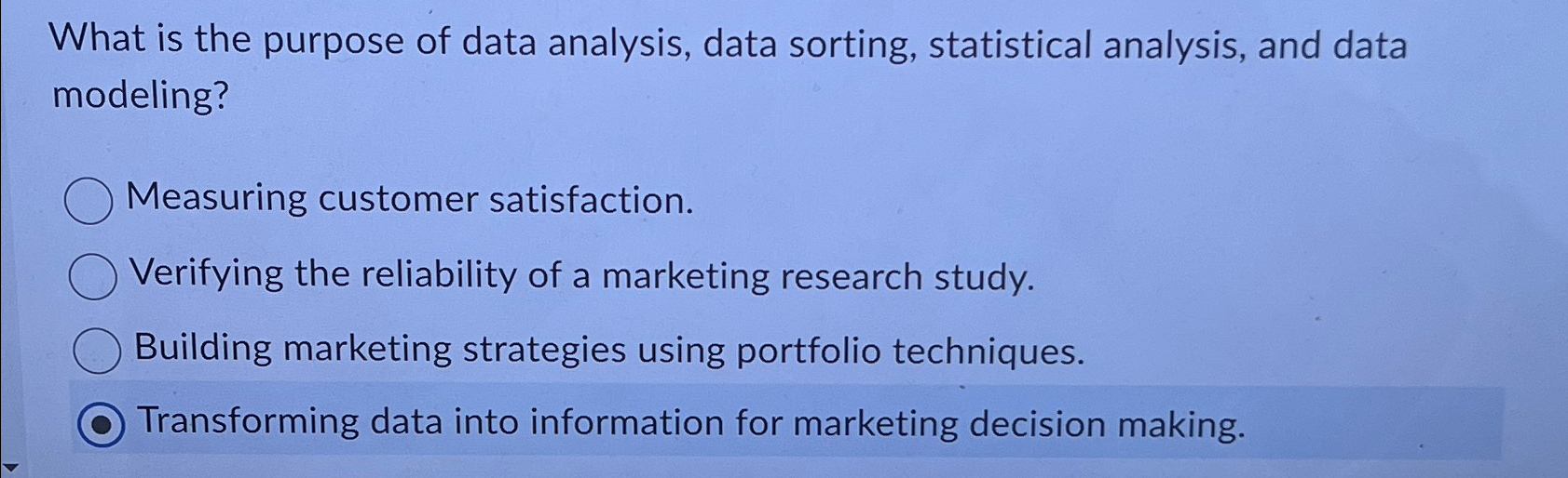  What is the purpose of data analysis, data sorting, statistical analysis,