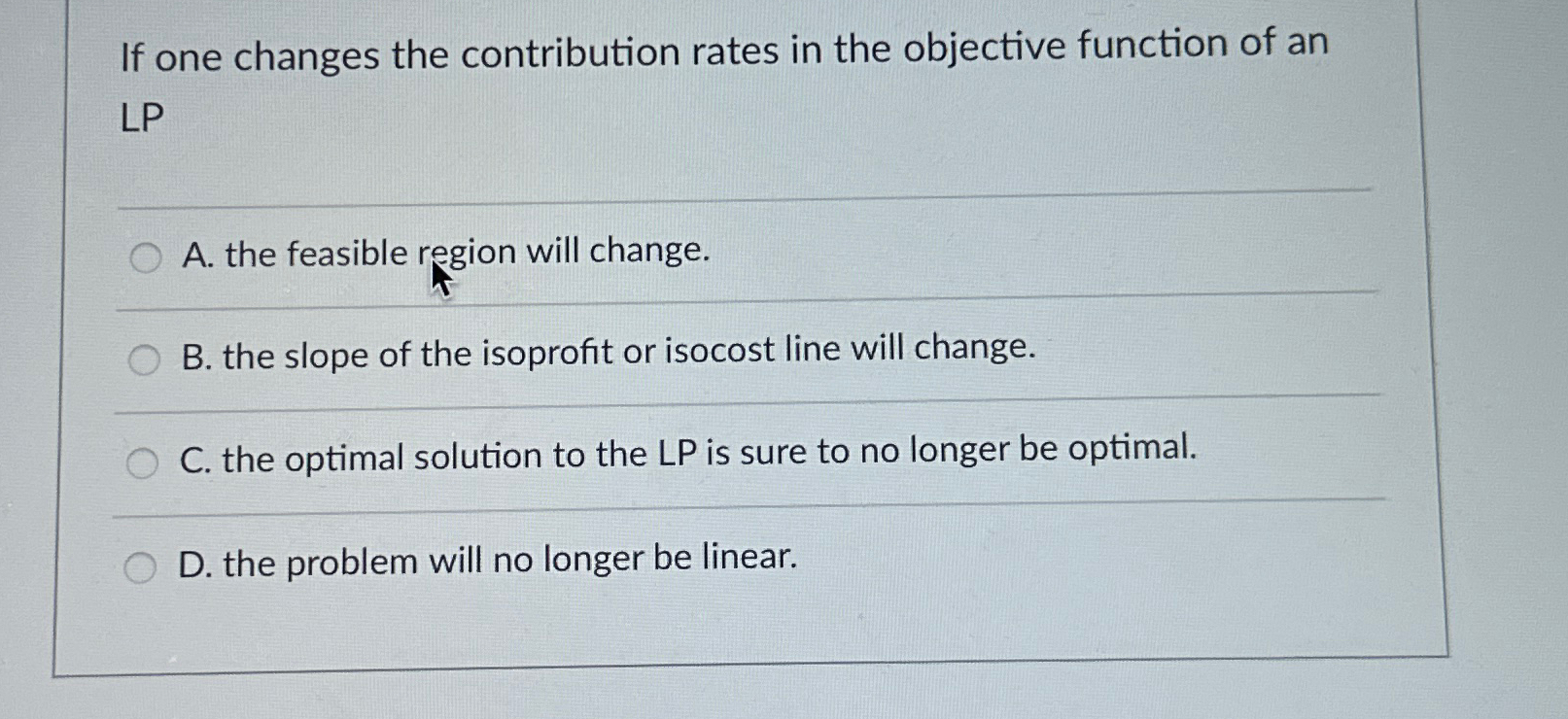  If one changes the contribution rates in the objective function of