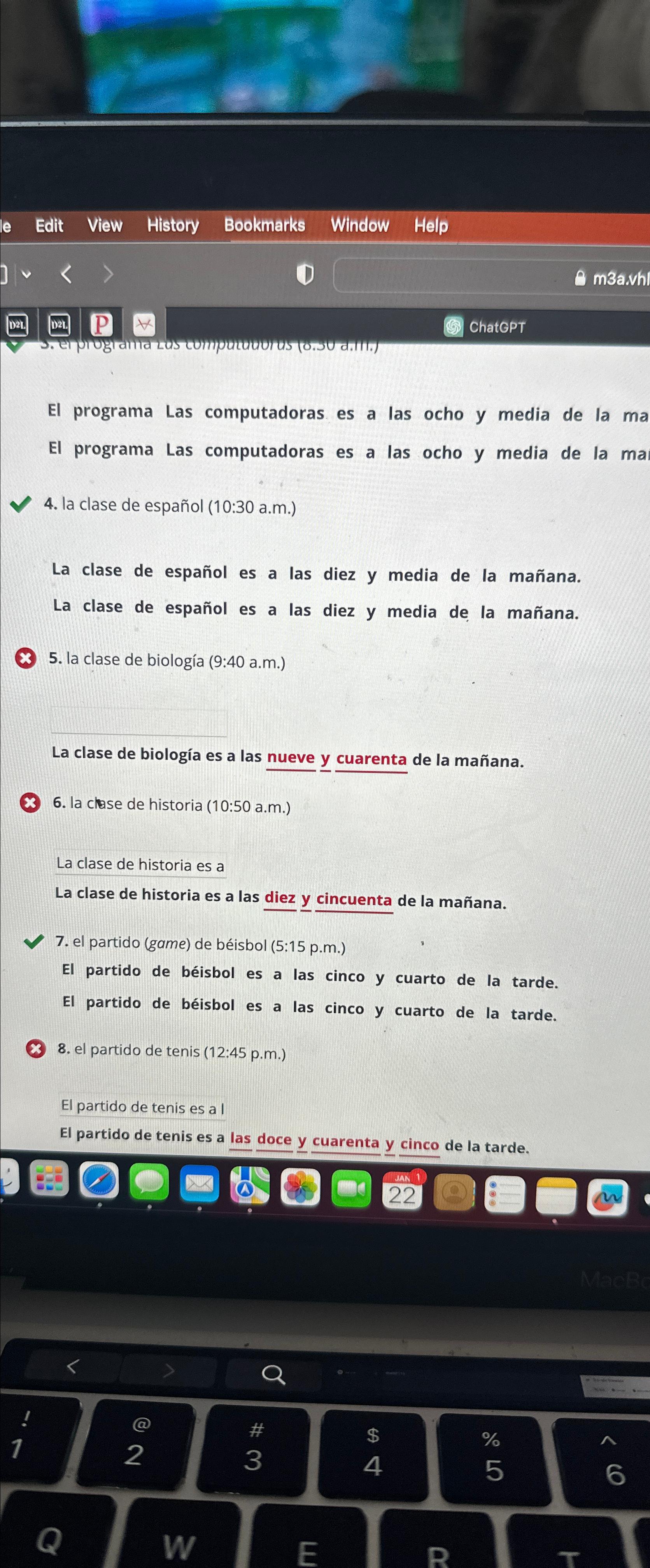  El programa Las computadoras es a las ocho y media de