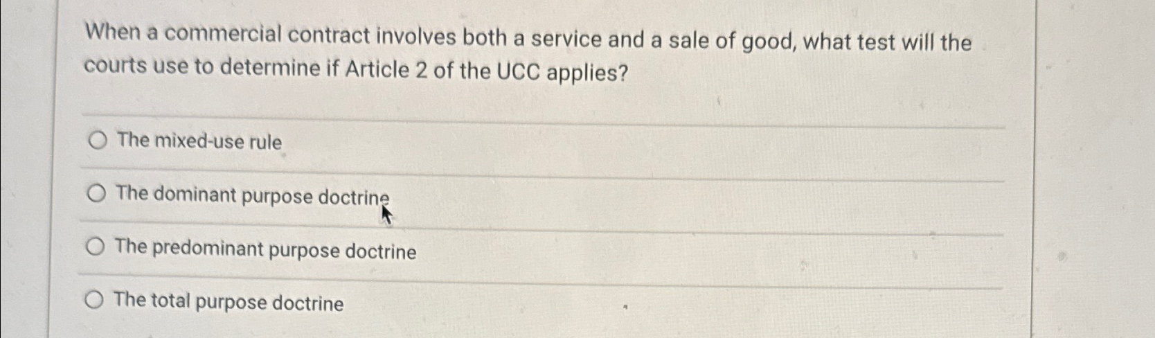  When a commercial contract involves both a service and a sale
