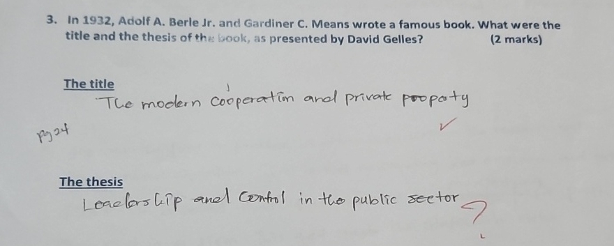  In 1932, Adolf A. Berle Jr. and Gardiner C. Means wrote