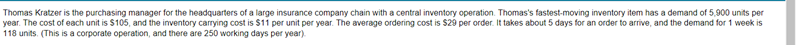 A) What is the EOQ? B) What is the average inventory if