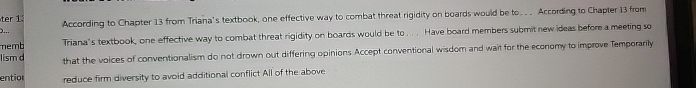  According to Chapter 13 from Triana's textbook, one effective way to