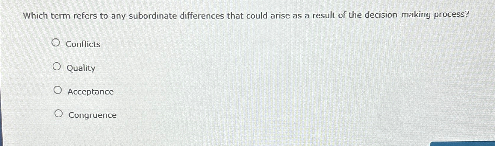  Which term refers to any subordinate differences that could arise as