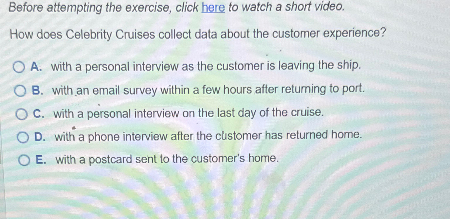  Before attempting the exercise, click here to watch a short video.