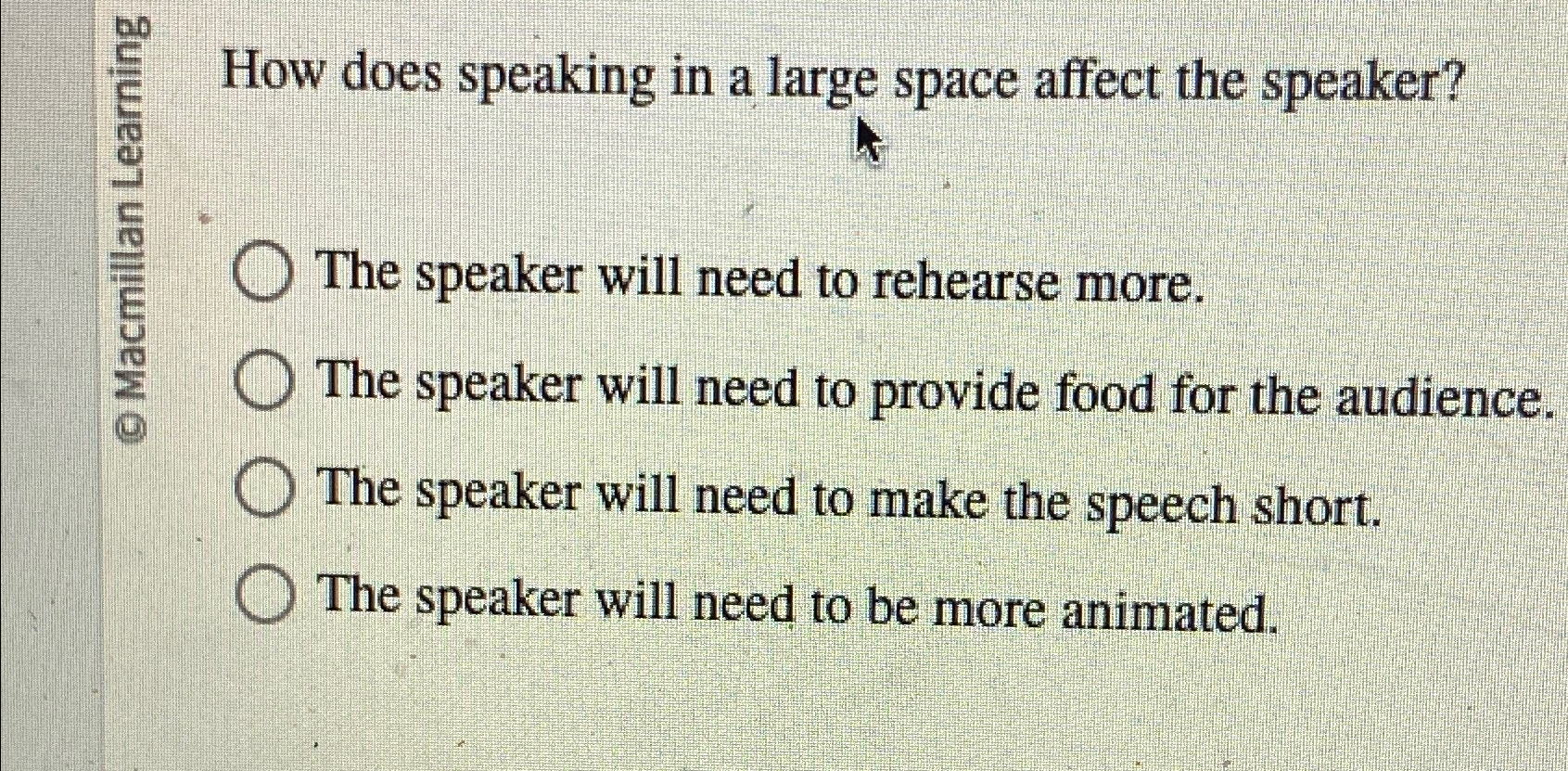  How does speaking in a large space affect the speaker? The