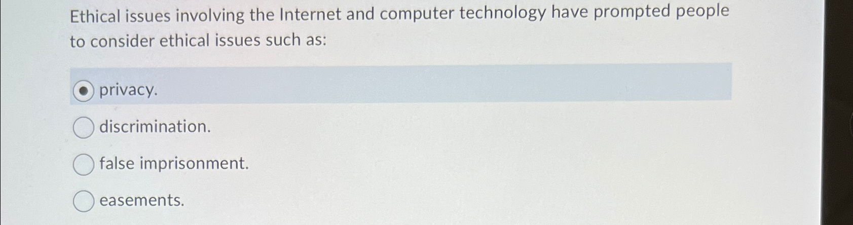  Ethical issues involving the Internet and computer technology have prompted people