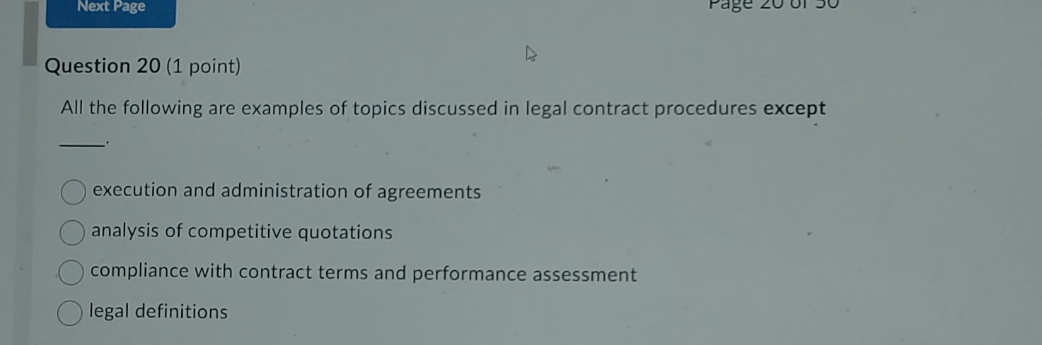  Question 20(1 point) All the following are examples of topics discussed