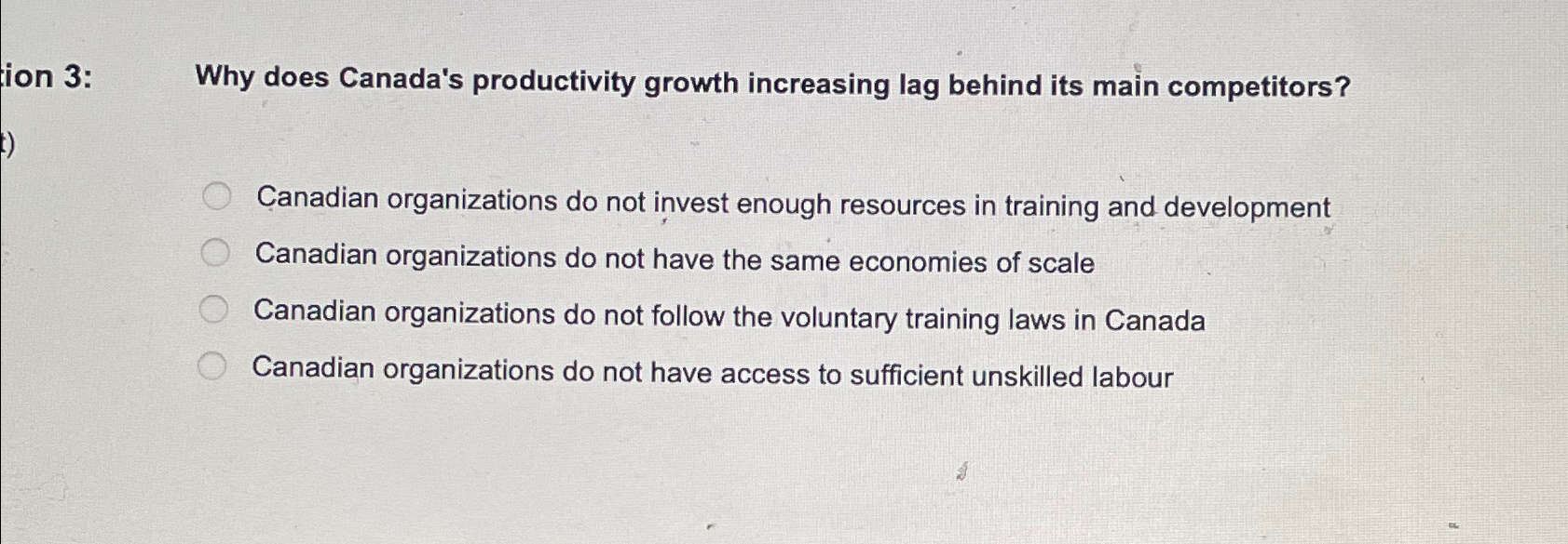  ion 3: Why does Canada's productivity growth increasing lag behind its