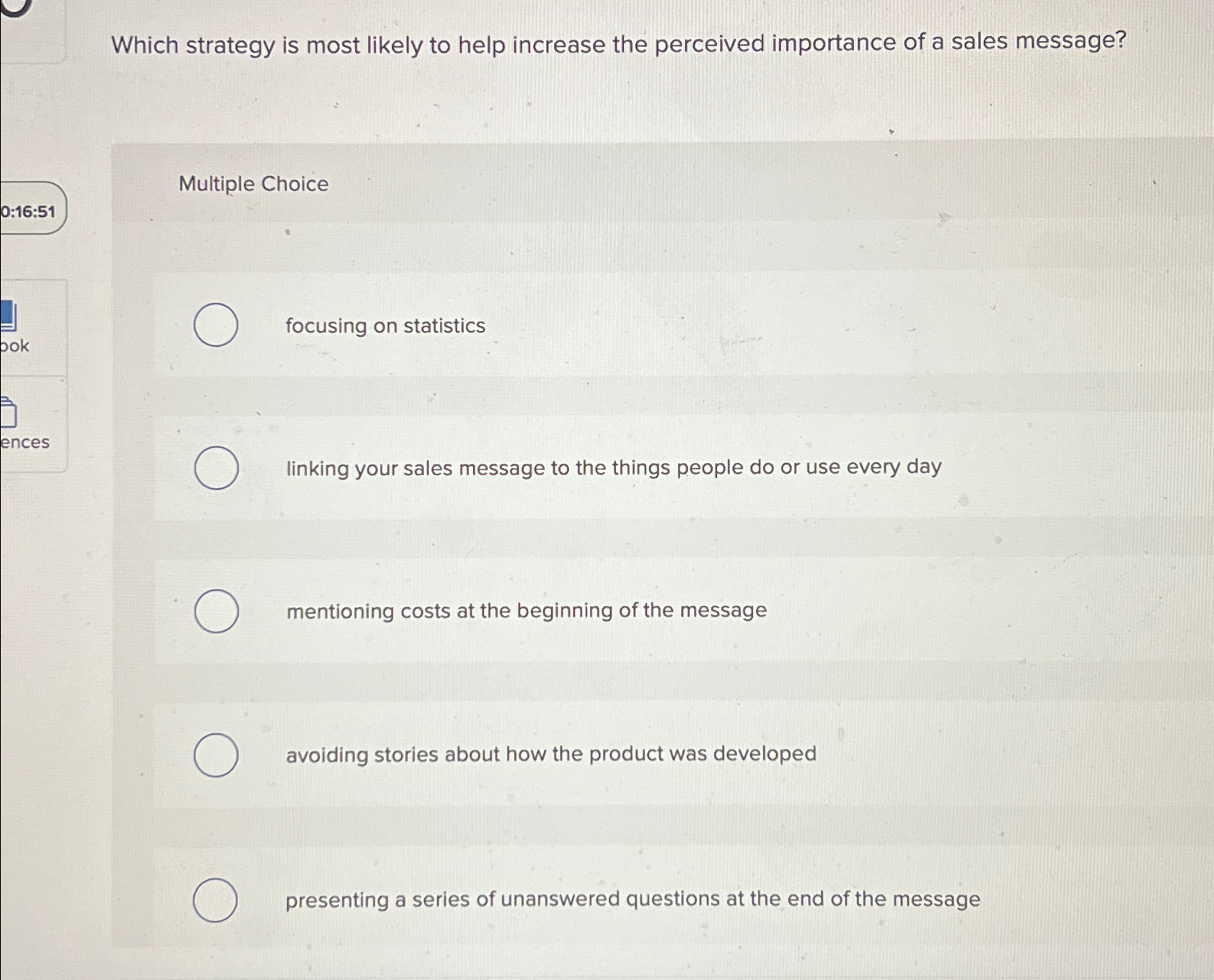  Which strategy is most likely to help increase the perceived importance