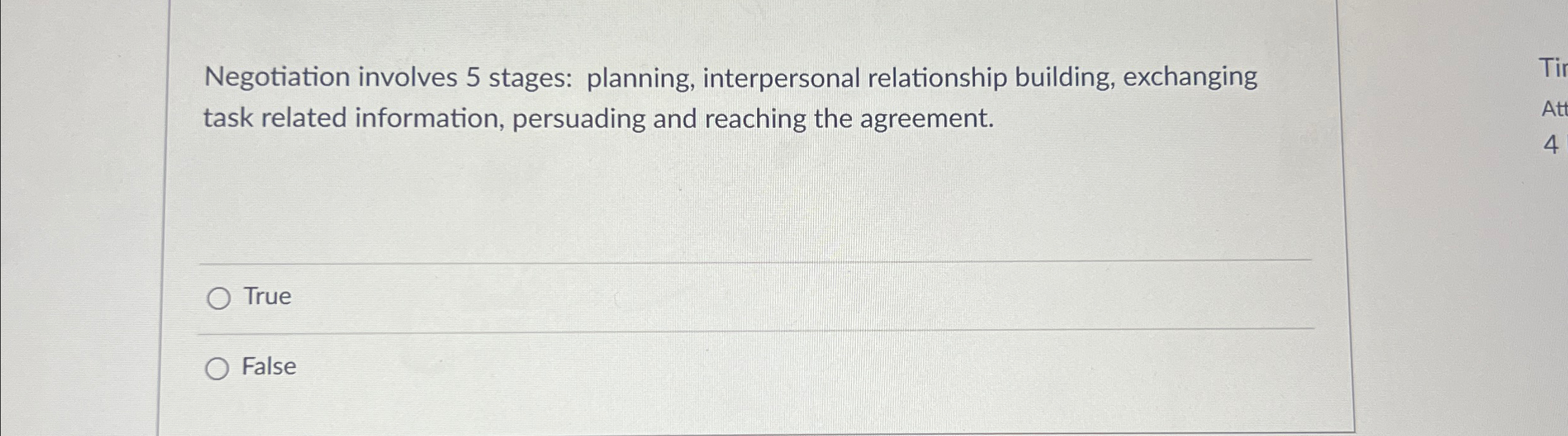  Negotiation involves 5 stages: planning, interpersonal relationship building, exchanging task related