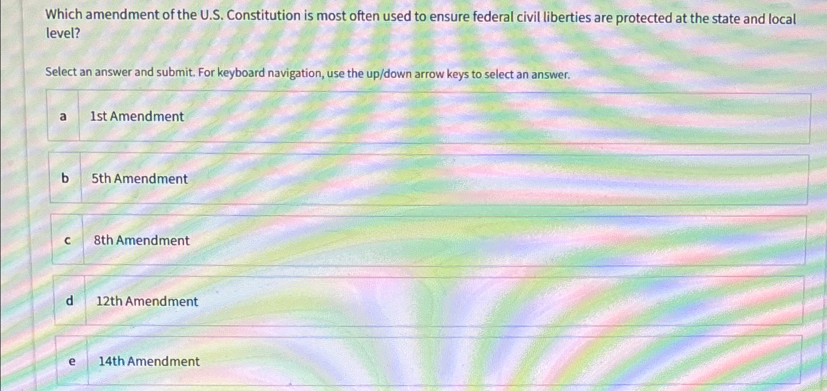  Which amendment of the U.S. Constitution is most often used to