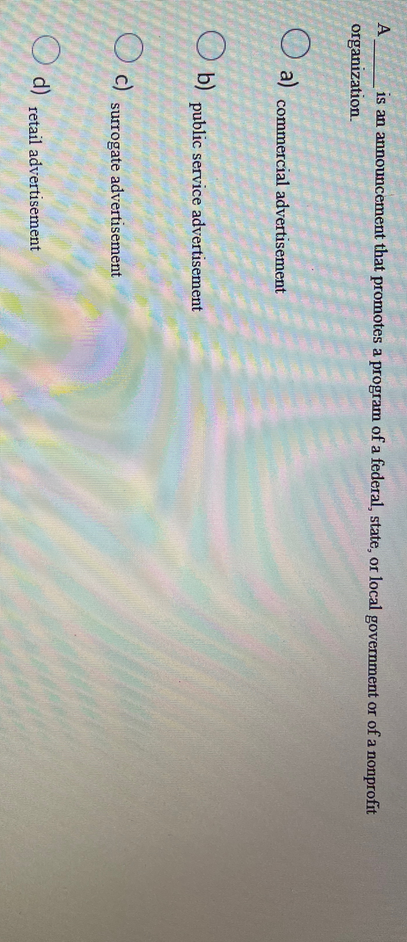  A q, is an announcement that promotes a program of a