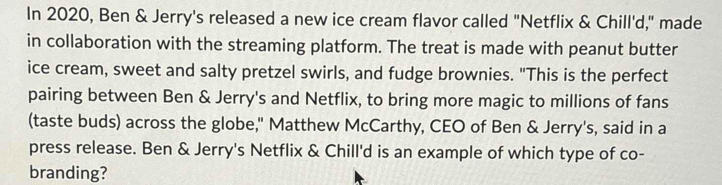  In 2020, Ben & Jerry's released a new ice cream flavor