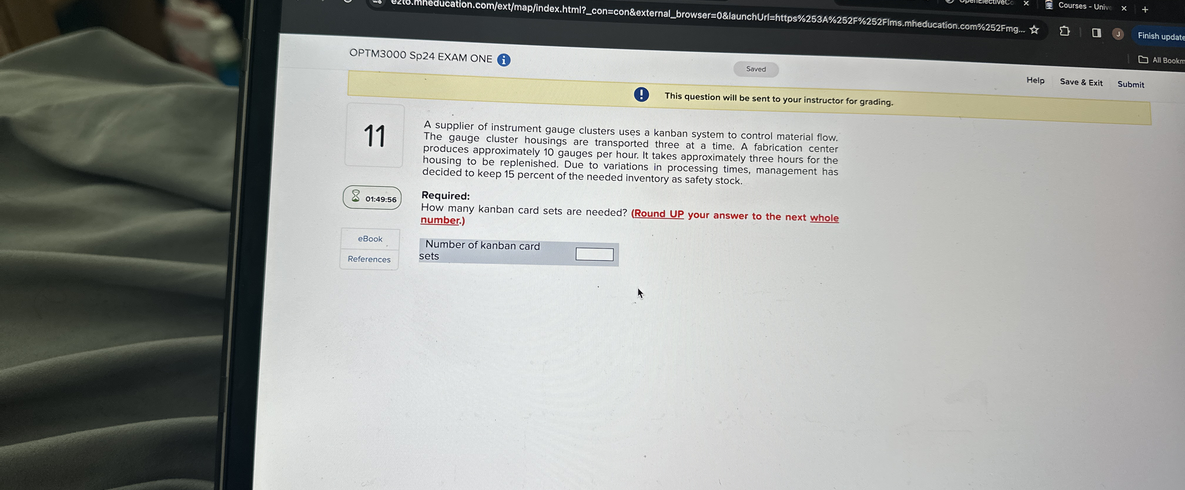  OPTM3000 SP24 EXAM ONE (i Saved Help Save & Exit Submit