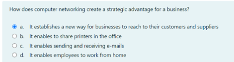  How does computer networking create a strategic advantage for a business?