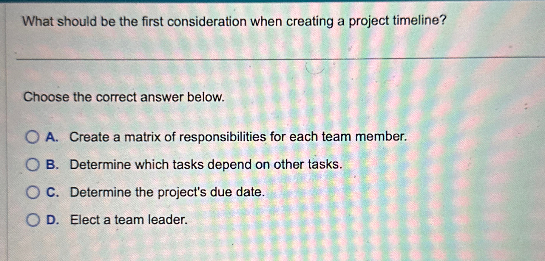  What should be the first consideration when creating a project timeline?