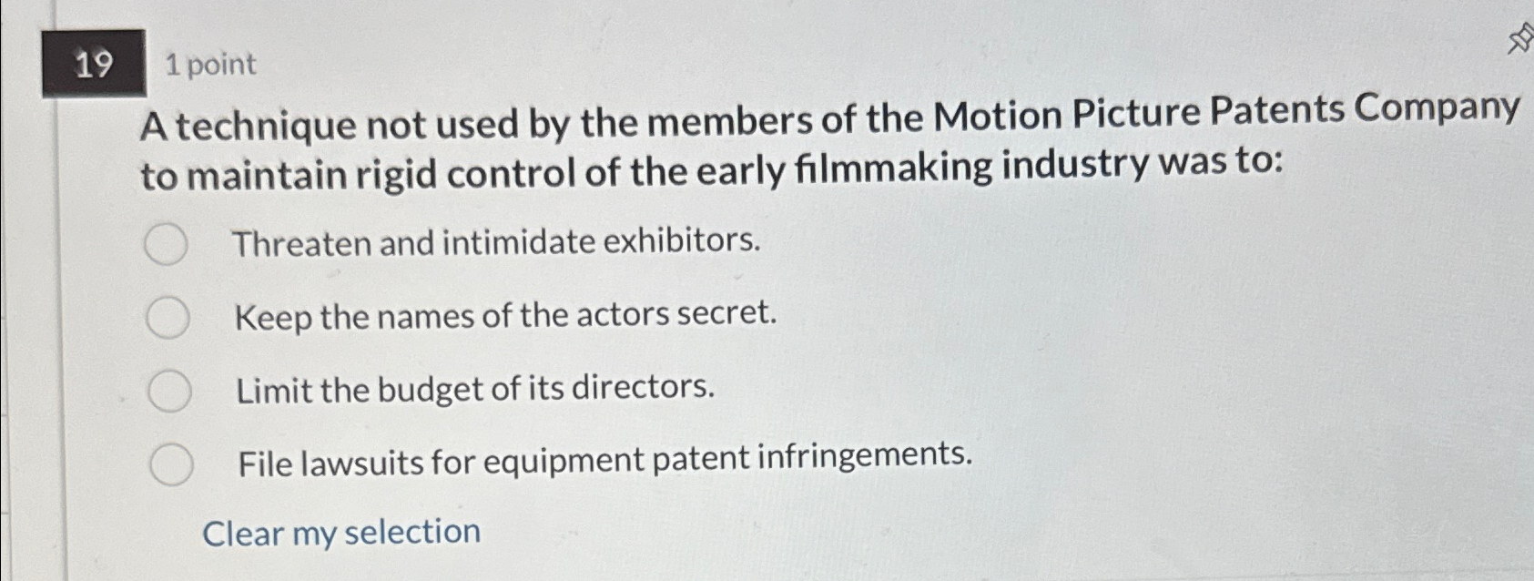  19 1 point A technique not used by the members of