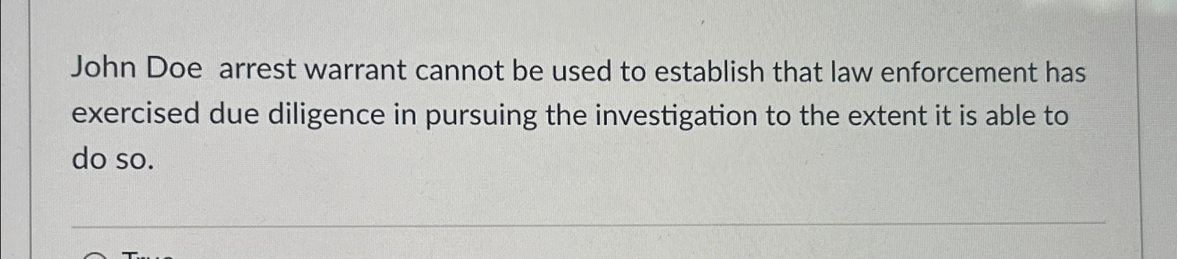 John Doe arrest warrant cannot be used to establish that law