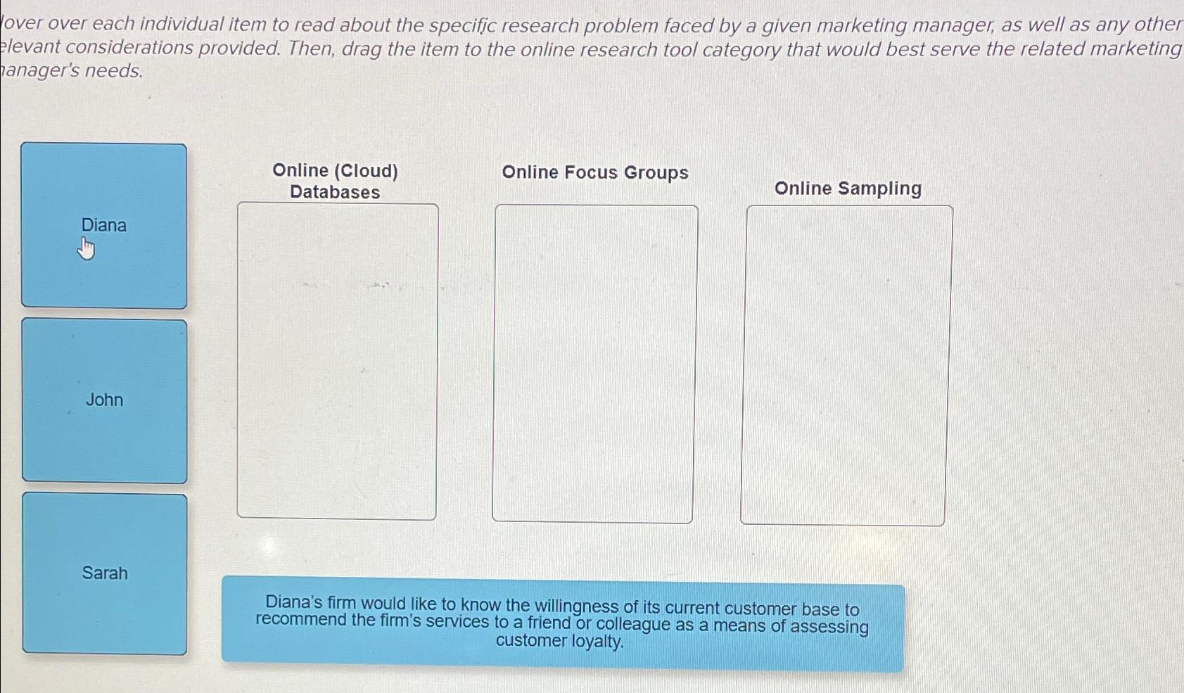  Hover over each individual item to read about the specific research