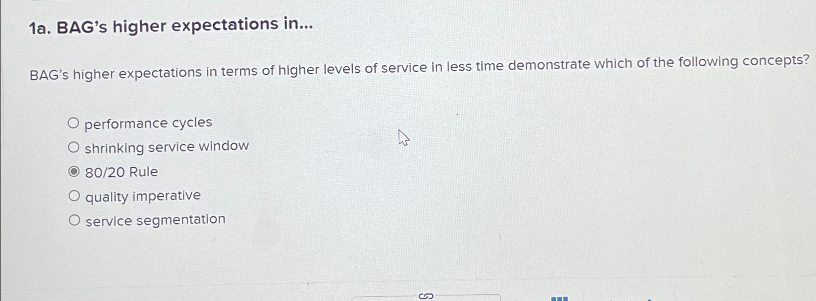  1a. BAG's higher expectations in... BAG's higher expectations in terms of