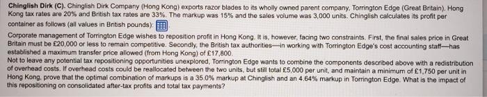 both, if the markup at Chinglish was increased to 35.0% and the