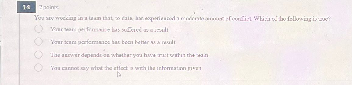  142 points You are working in a team that, to date,