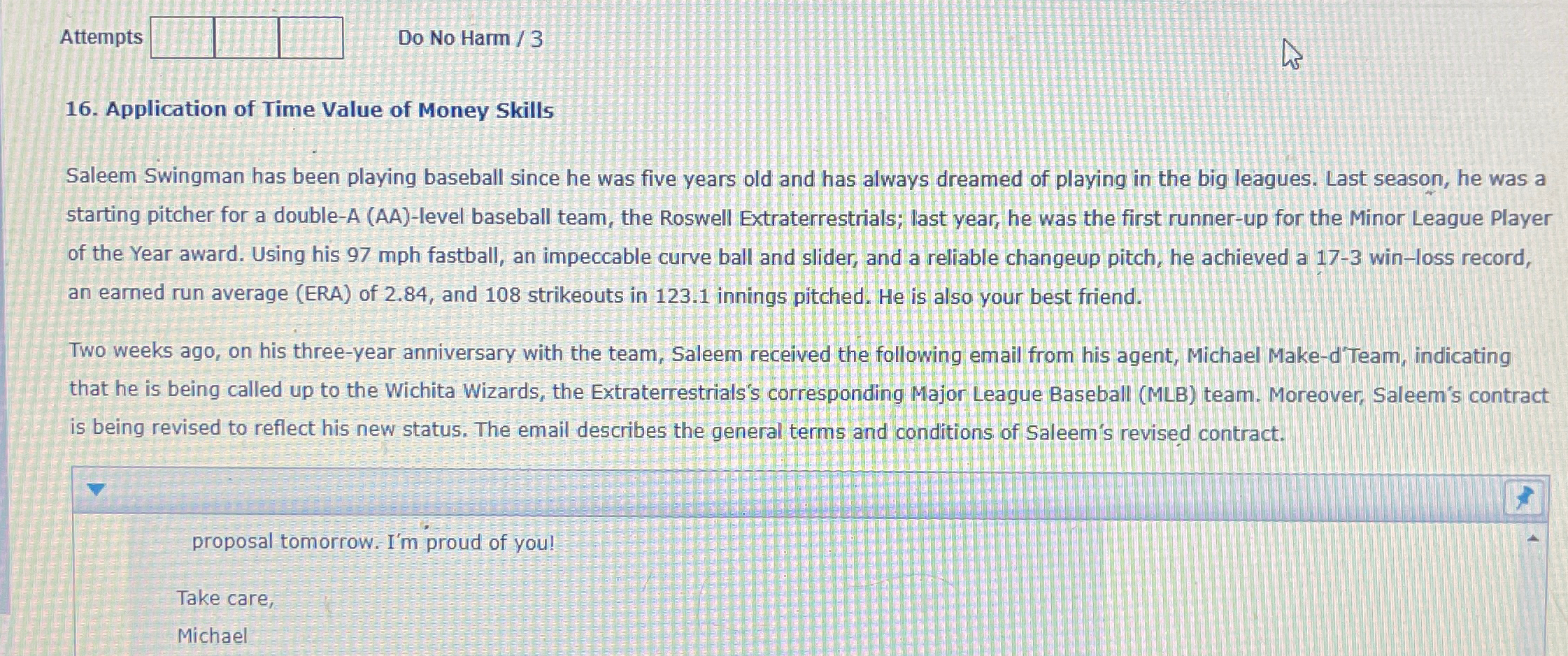  Attempts Do No Harm /3 16. Application of Time Value of