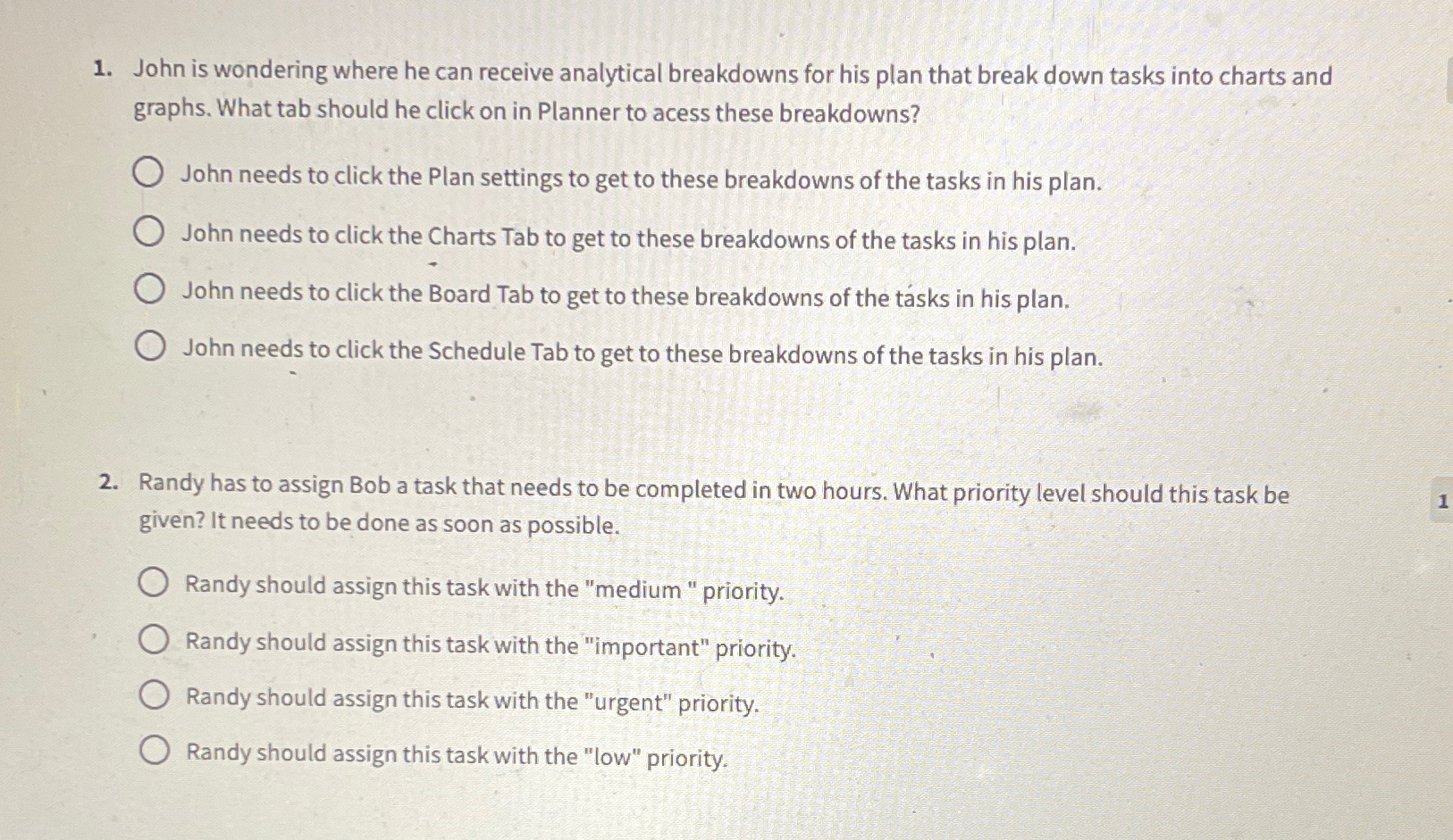  John is wondering where he can receive analytical breakdowns for his