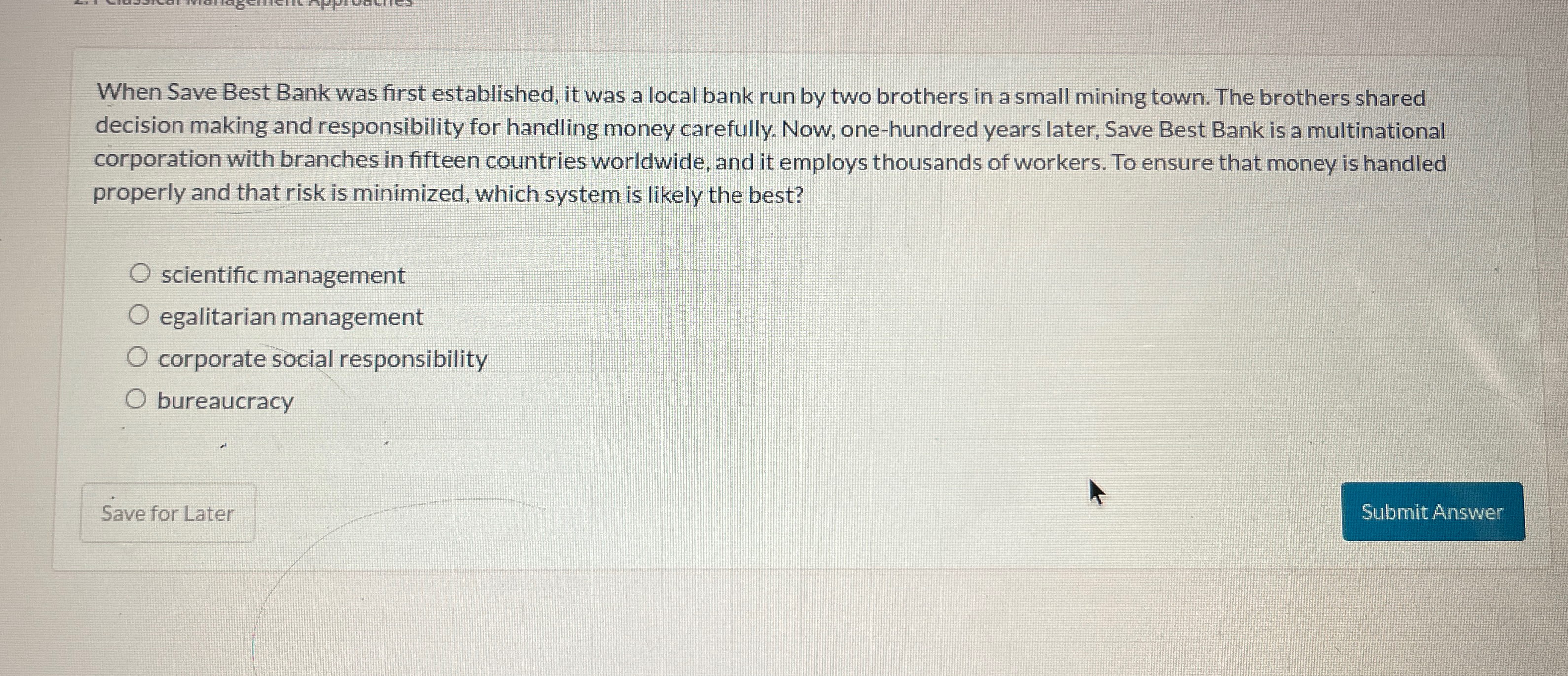  When Save Best Bank was first established, it was a local