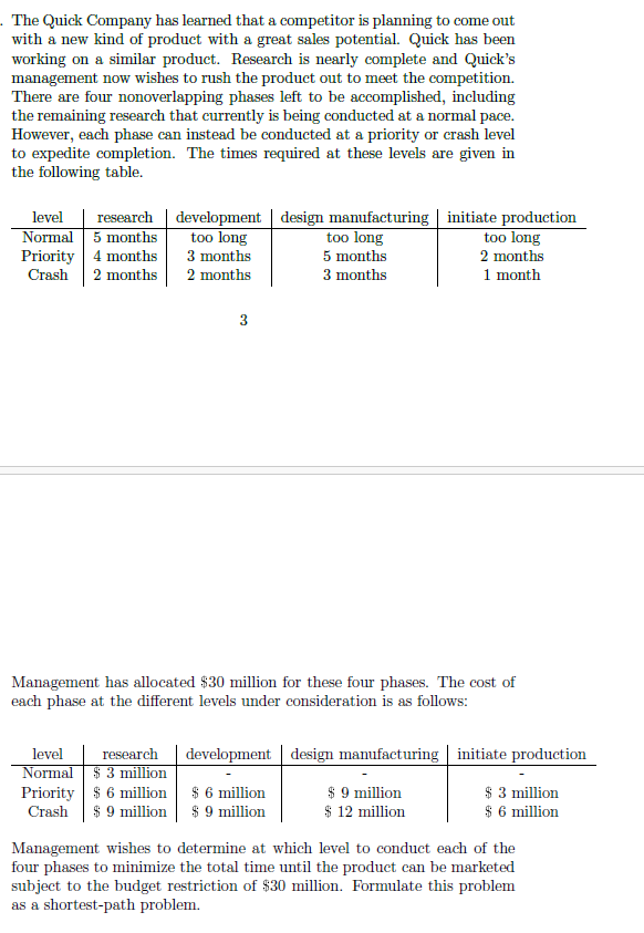  The Quick Company has learned that a competitor is planning to