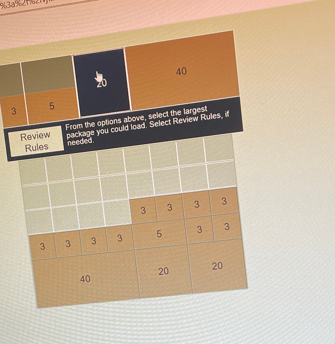  3 5 Review From the options above, select the largest package